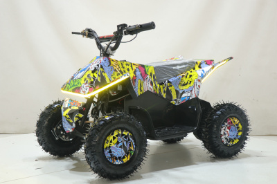 Детский электрический квадроцикл Тесла Киберквад ATV-2E 36V1000W граффити
