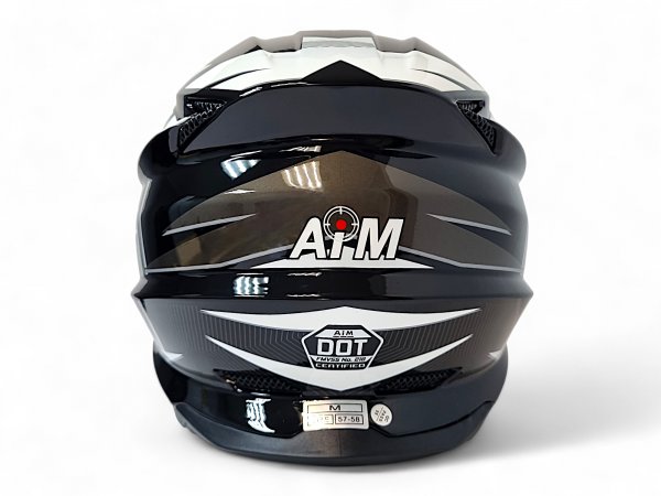 Кроссовый мотошлем Aim JK803S White/Black