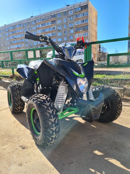 Детский бензиновый квадроцикл Motax Gekkon 90cc черно-зеленый