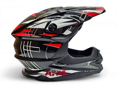 Кроссовый мотошлем Aim JK803S Red/Black