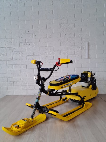 Детский бензиновый снегоход Snow Kids Lux желтый