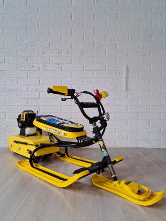 Детский бензиновый снегоход Snow Kids Lux желтый