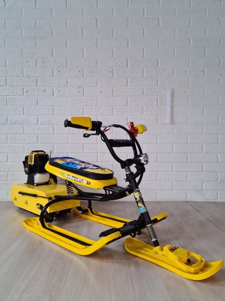 Детский бензиновый снегоход Snow Kids Lux желтый