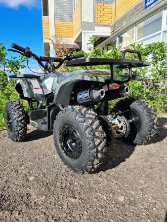 Детский бензиновый квадроцикл Motax Mini Grizlik X16 (ES) зеленый камуфляж