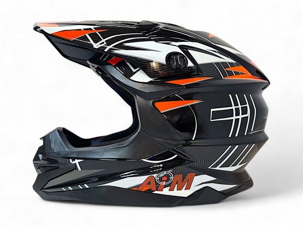 Кроссовый мотошлем Aim JK803S Orange/Black