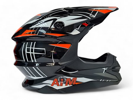 Кроссовый мотошлем Aim JK803S Orange/Black