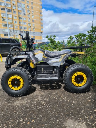 Детский электрический квадроцикл Motax Grizlik Mini E1000 BW желтый камуфляж