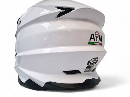 Кроссовый мотошлем AiM JK803 White Glossy