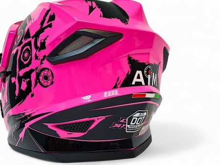 Детский шлем Aim JK802Y Pink Black