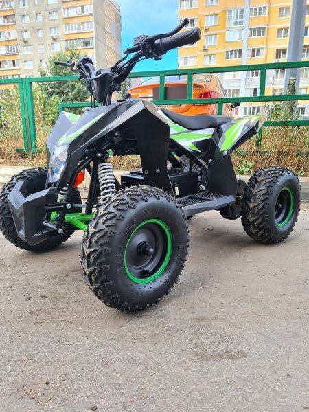 Детский электрический квадроцикл Motax Gekkon 1300W черно-зеленый