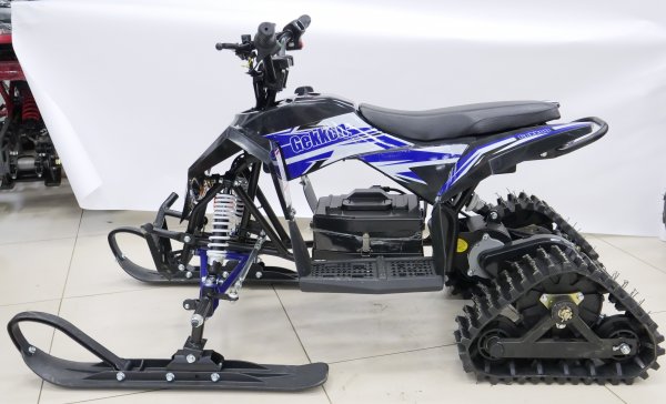Детский электрический снегоход-квадроцикл Motax Gekkon Snow 1300W черно-синий