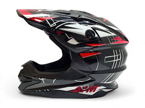 Кроссовый мотошлем Aim JK803S Red/Black