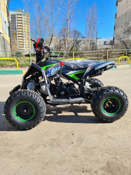 Детский бензиновый квадроцикл Motax Gekkon 90cc черно-зеленый