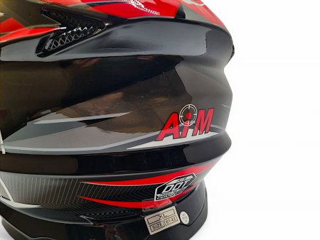 Кроссовый мотошлем Aim JK803S Red/Black