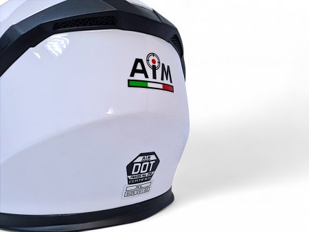 Кроссовый мотошлем Aim JK526 White Glossy