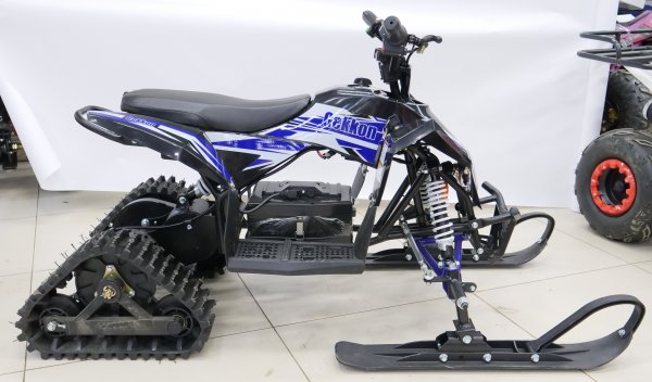 Детский электрический снегоход-квадроцикл Motax Gekkon Snow 1300W черно-синий