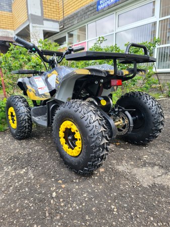 Детский электрический квадроцикл Motax Grizlik Mini E1000 BW желтый камуфляж