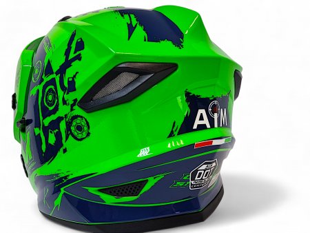 Детский шлем Aim JK802Y Green Blue